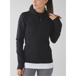 Lululemon In Flux Reversible Full-Zip Hoodie Jacket Size 8 Black Pockets Run Gym